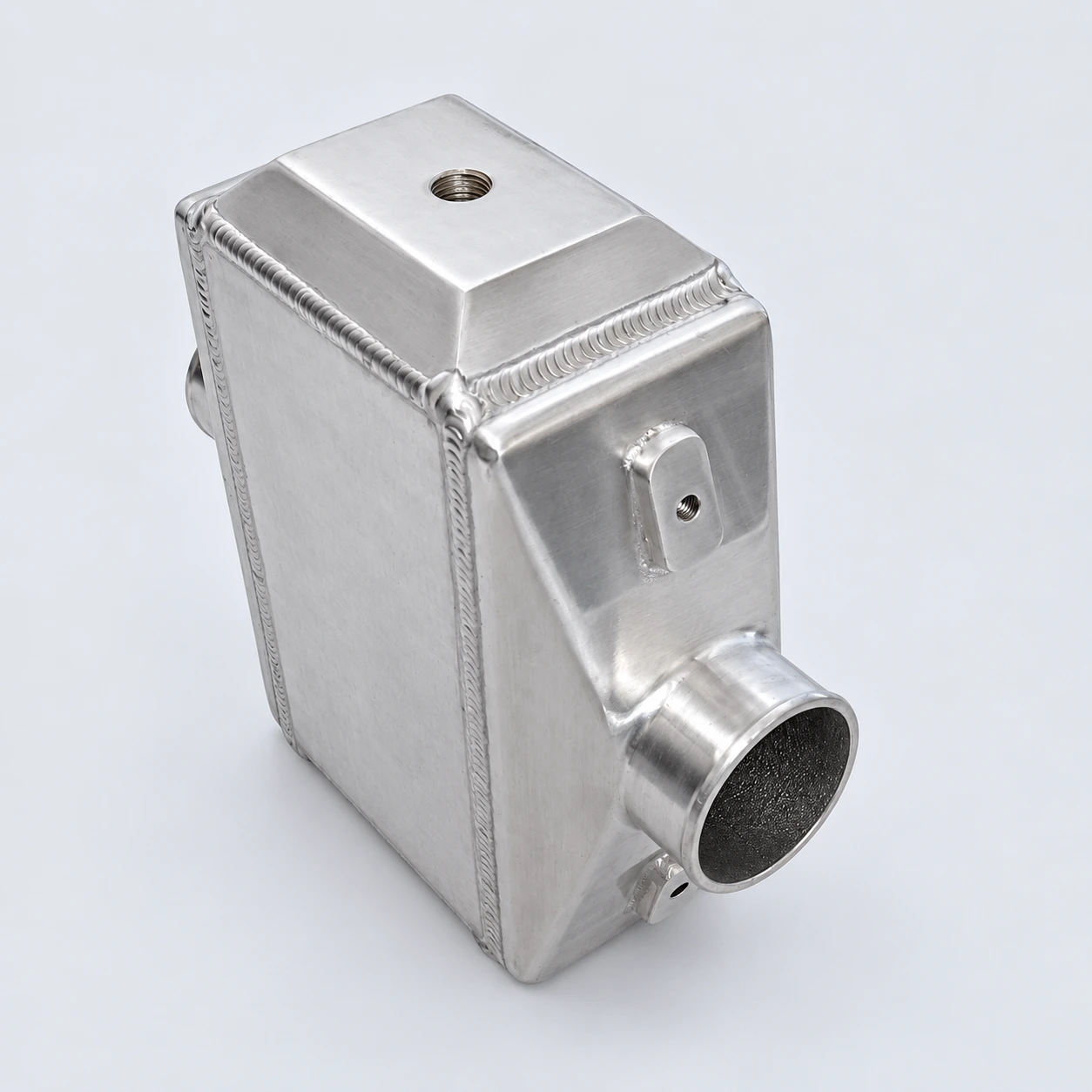 angled view · Air connection and housing