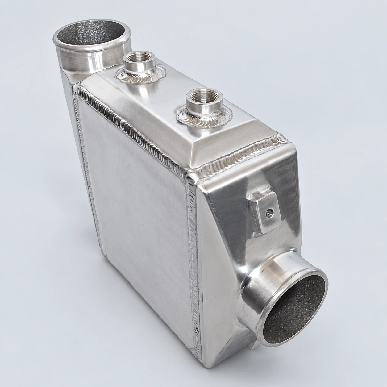 angled view · Air connections and mounting details