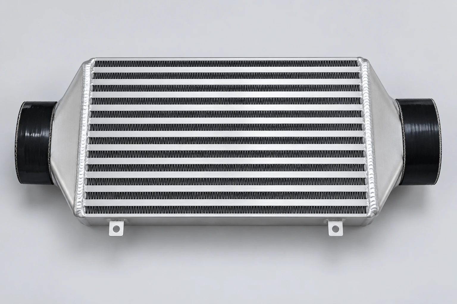 Mini Cooper S R53 intercooler: Complete intercooler with black silicone hoses